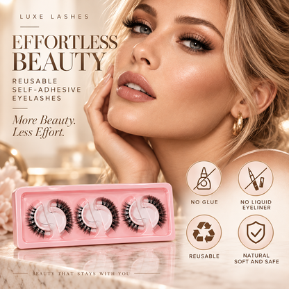 🌺Glue-Free Self-Adhesive Lashes – 3-Second Natural & Reusable