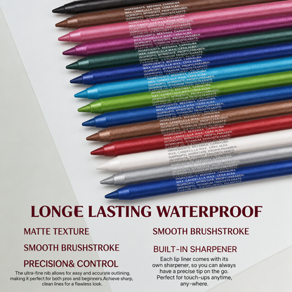 🌈14-Pack Eyeliner Pencil Waterproof Colored Paste Liners with Metallic & Shimmer Finishes Smudge-Proof